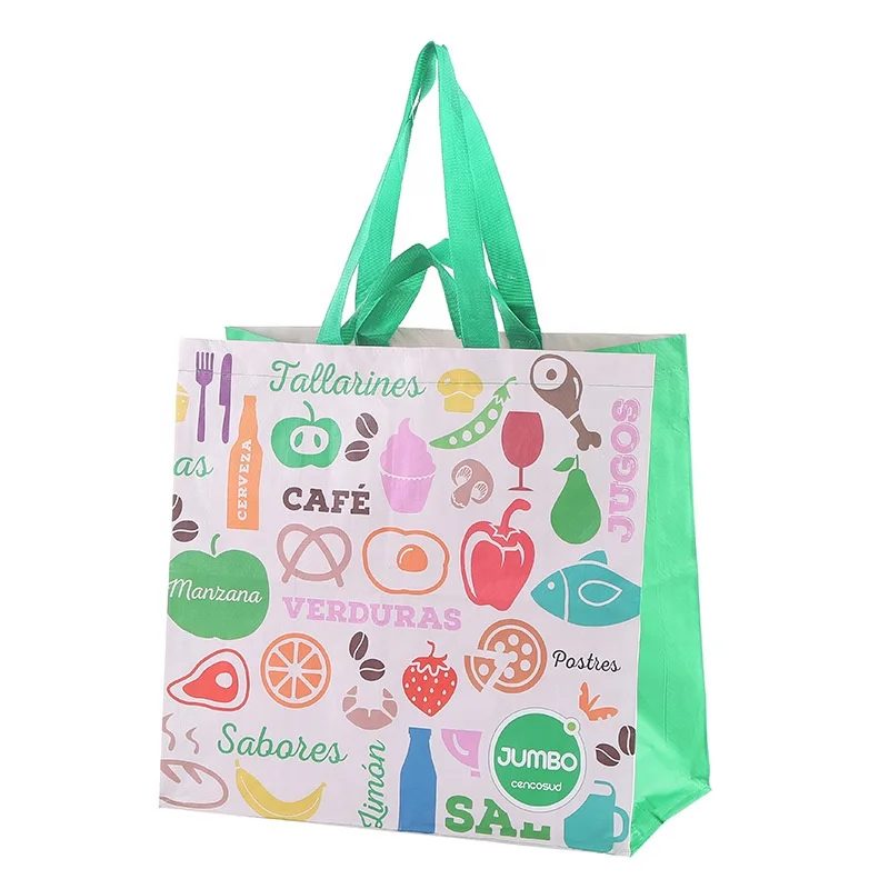 Woven Bag printing pp shopping bags with handle Lamination Custom Reusable Shopper Bag pp Woven