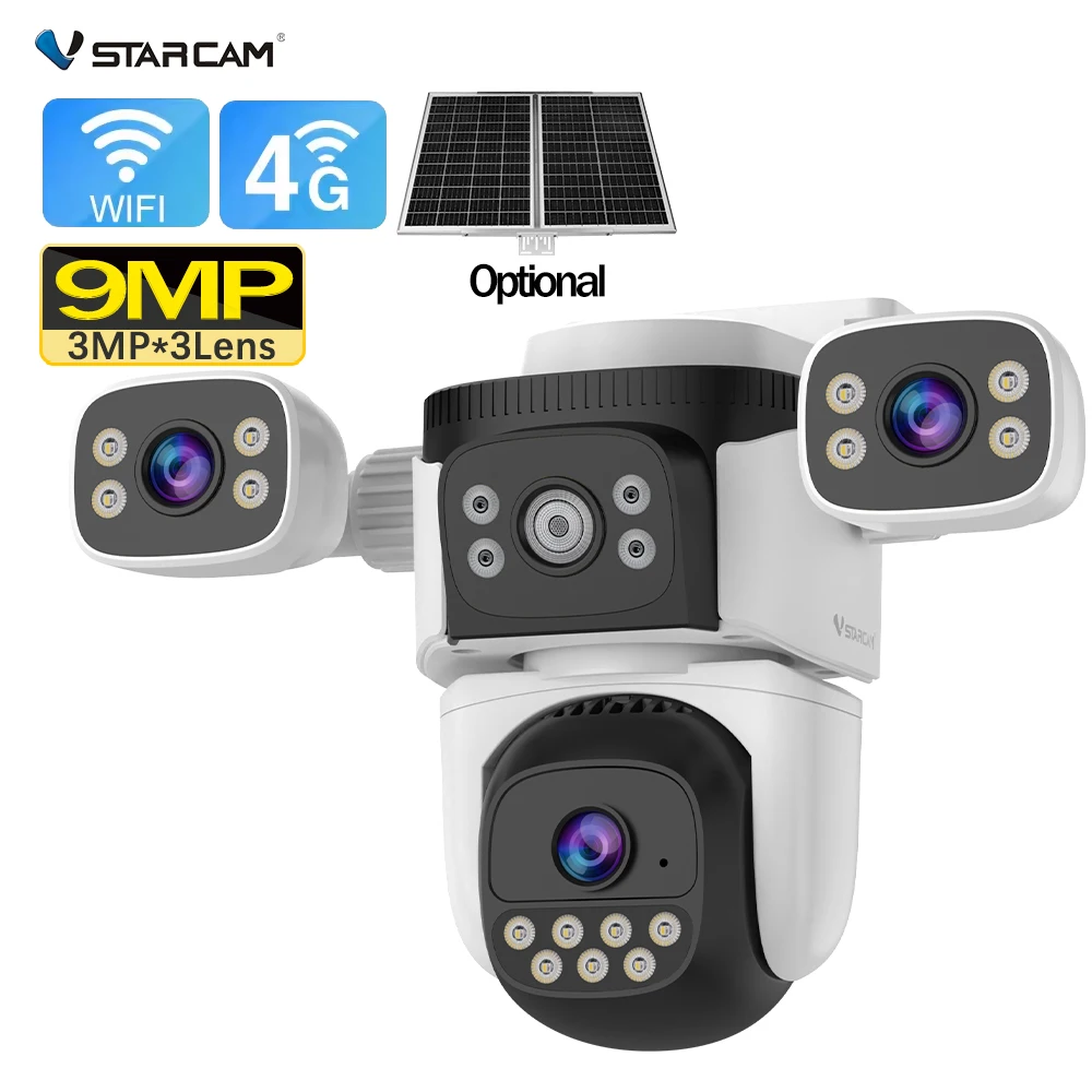 CS621SR-C 3MP HDwifi camera 360 monitor Mobile APP control IP66 Two-way Audio 256G TF card CCTV camera outdoor 4G solar camera