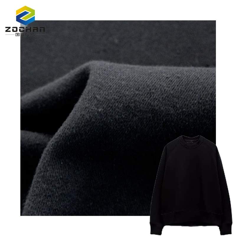 Best material 79% cotton 14% polyester 7% linen terry Moisture-Absorbent knitted fabric for winter hoodie Sweatshirt