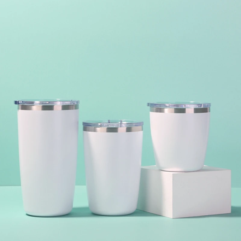 Wholesale White color Blank Matte Stainless Steel Vacuum Tumblers Coffee Mug Tumbler Cup in Bulk