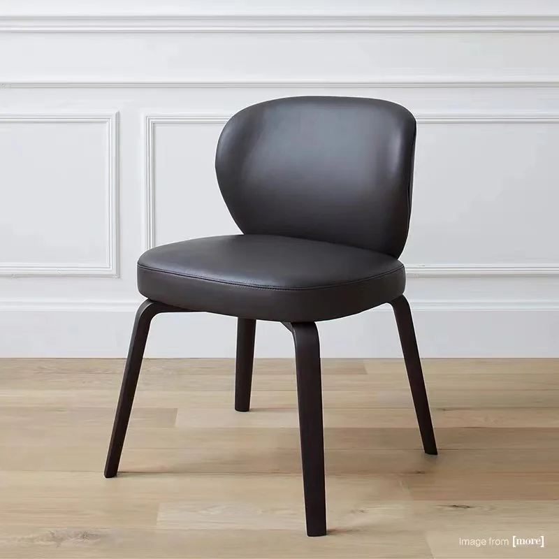  Современные минималистичные/кожаные обеденные стулья Bauhaus из массива дерева черного цвета