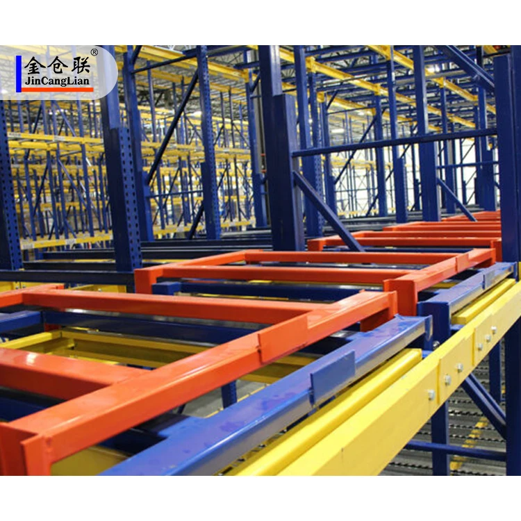 Heavy Duty Warehouse Racking System First In Last Out Push Back Pallet Rack