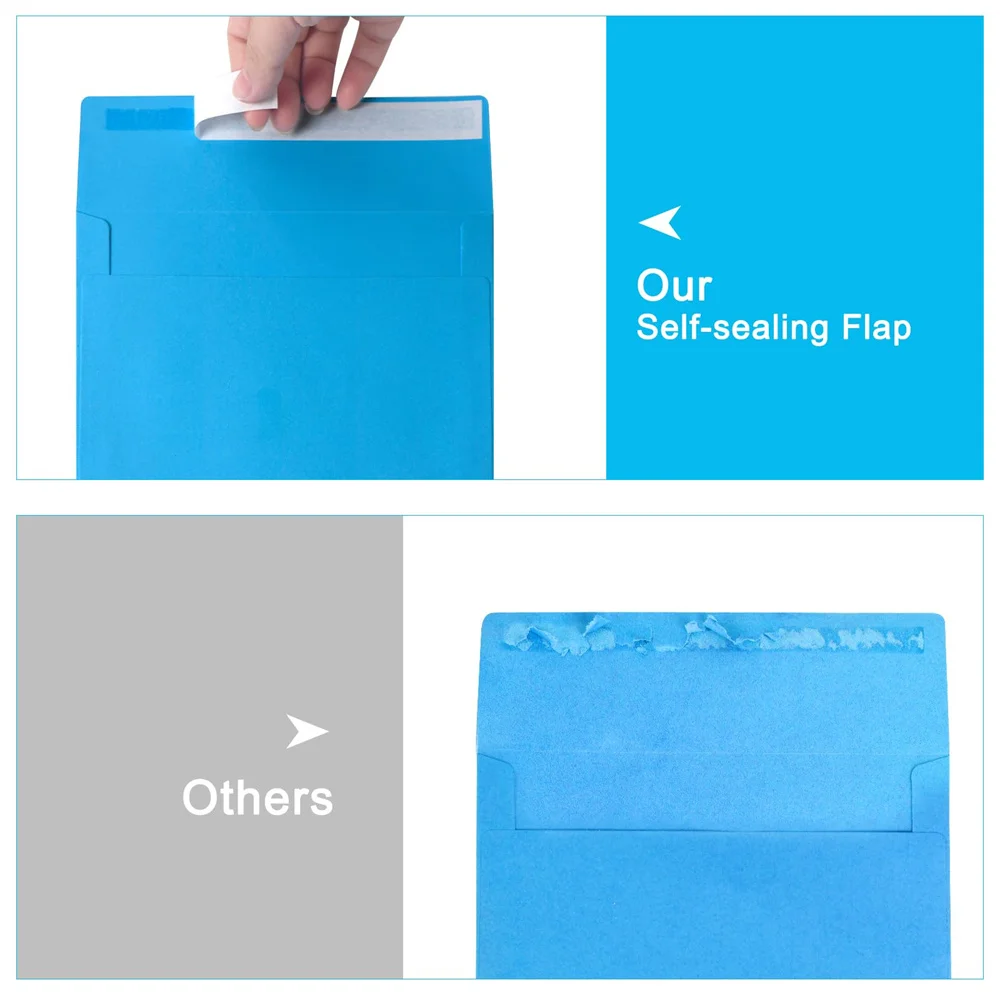 Custom 5x7 Invitation Envelopes Printable Colored A7 Envelopes Self Seal for Weddings Photos Postcards Greeting Cards Mailing