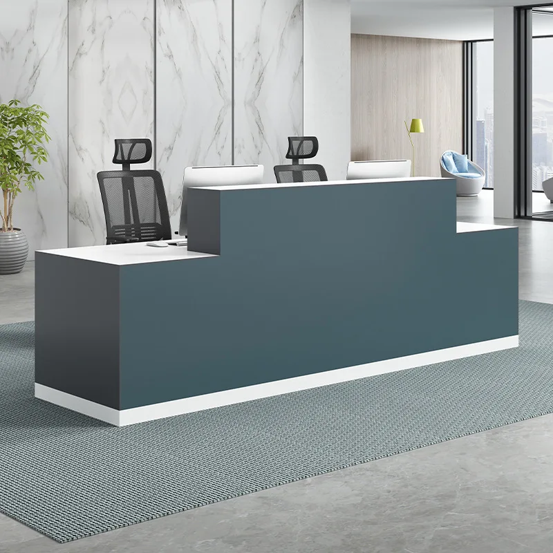 Custom Band and size Modern Commercial Office Front Reception Table Wooden High-End Design Reception Desks