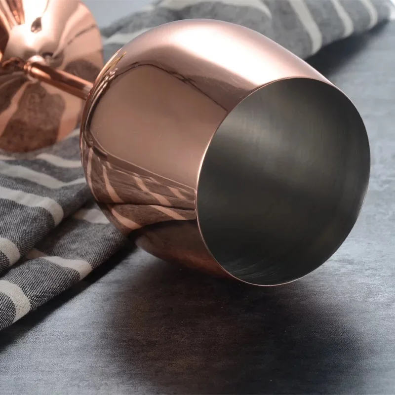 cocktail silver copper plated custom logo champion metal stainless steel goblet wine glass