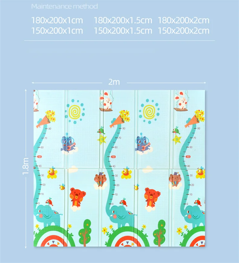 Baby Crawling Blanket Gymnastics Mat Padded Extra Space For Fun Cute Patterns Infants Babies Toddlers Indoor Outdoor Use Large