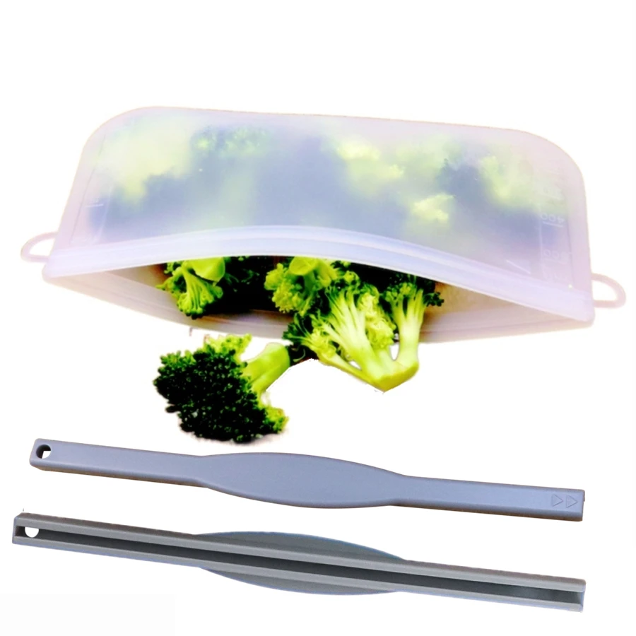 Custom Leakproof Food Grade Silicon Stand Up Zipper Pouch Reusable Silicone Zip Lock Food Freezer Storage Bags for Packing Food