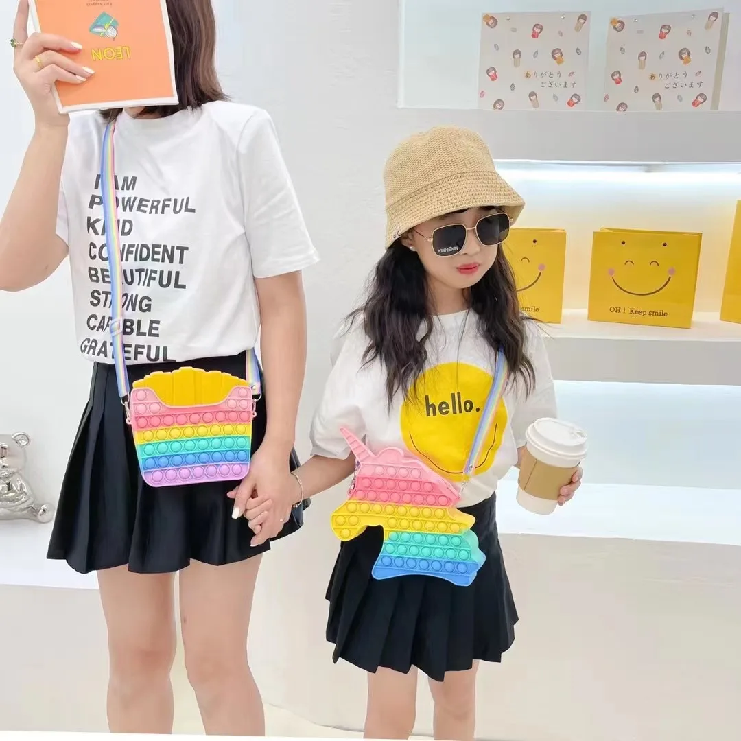 Shoulder strap phone bags bubble gum decompression colorful for Samsung S23 relax travel Silicone holder for iphone 13 pro max