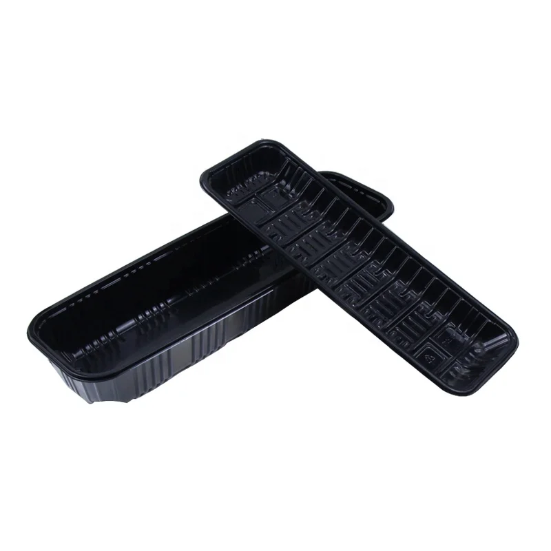 High Quality Disposable PP Plastic 250cc Meat Chicken Vegetables Fruit Sushi Fish Trays with Vacuumed Sealing