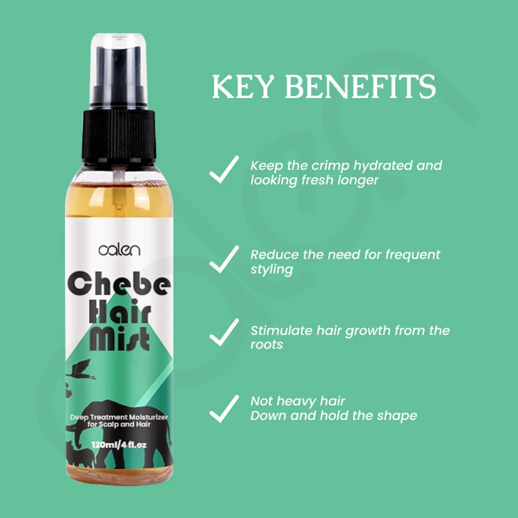 OALEN 120ML OEM Nourishing Hair Spray Thinning Moisturizing Keep Crimp Chebe Hair Growth Spray Oil Hair