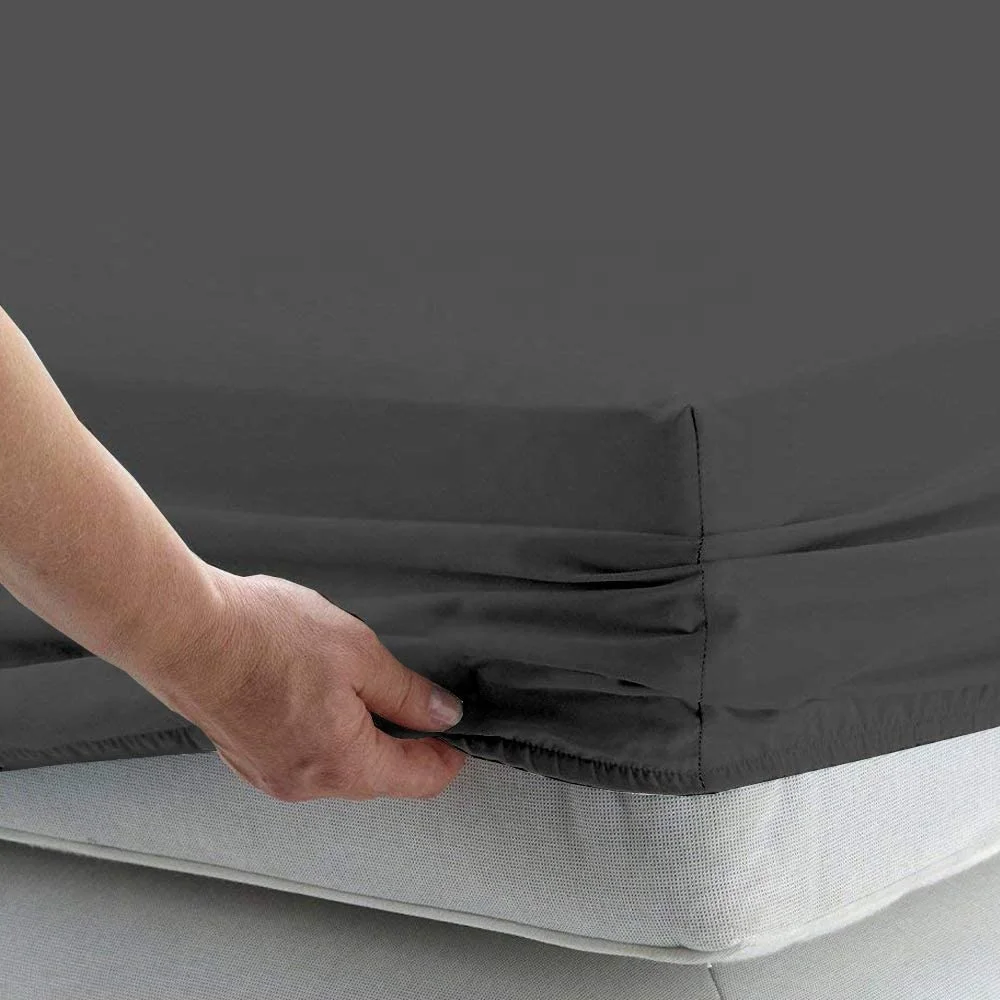 Amazon Choice Microfiber Bed Sheet Bedspread White Color Bedding Set With Pillowcase Fitted Sheets