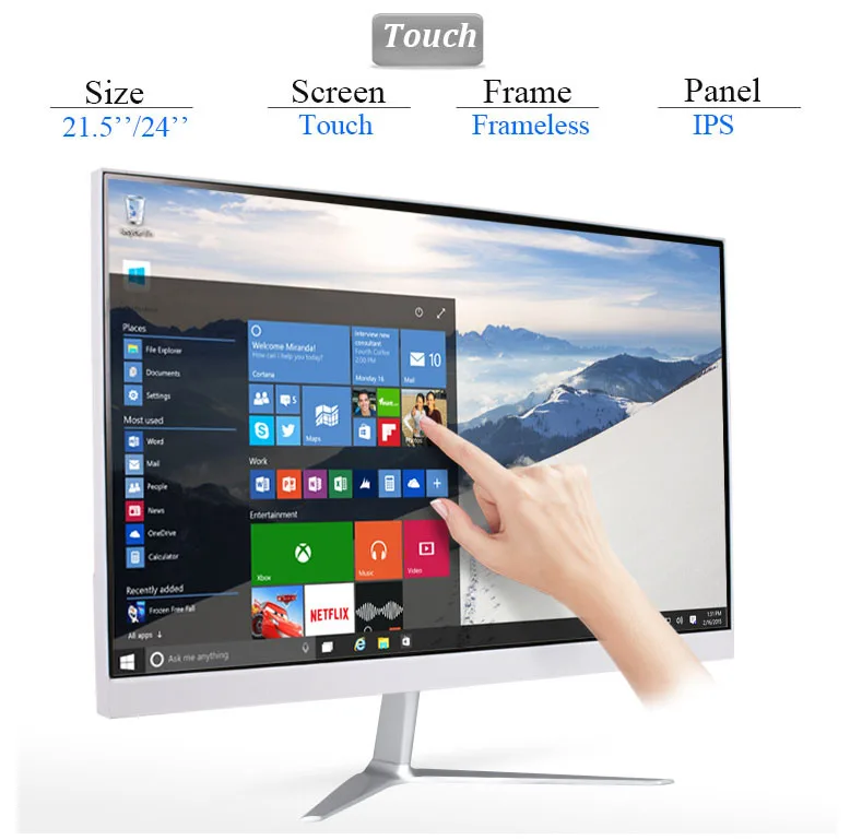 Сенсорный экран «все в одном» ПК 21,5 дюйма J1900 четырехъядерные встроенные компьютеры Android с камерой 2,0 м