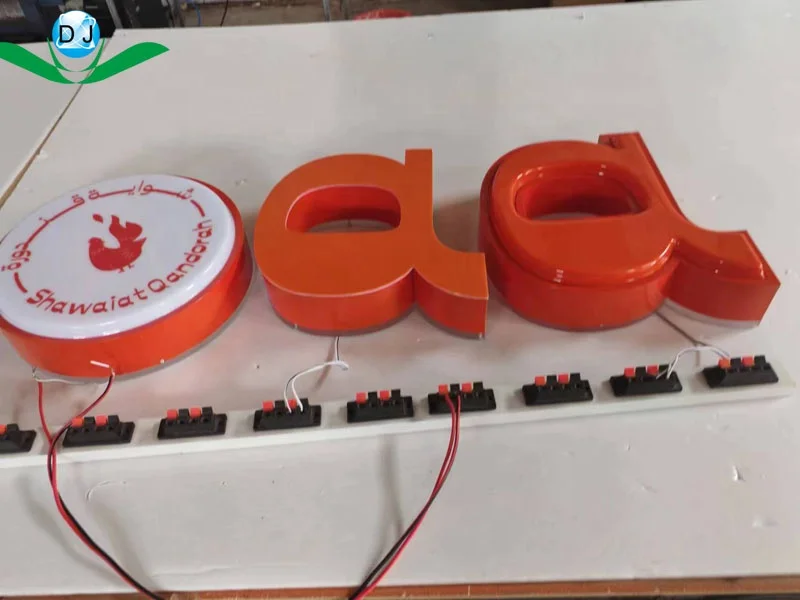 frontlit fabricated letters Custom Outdoor Front Lit Letter Led Sign 3D Channel Letter Acrylic Front Lit Store Logo