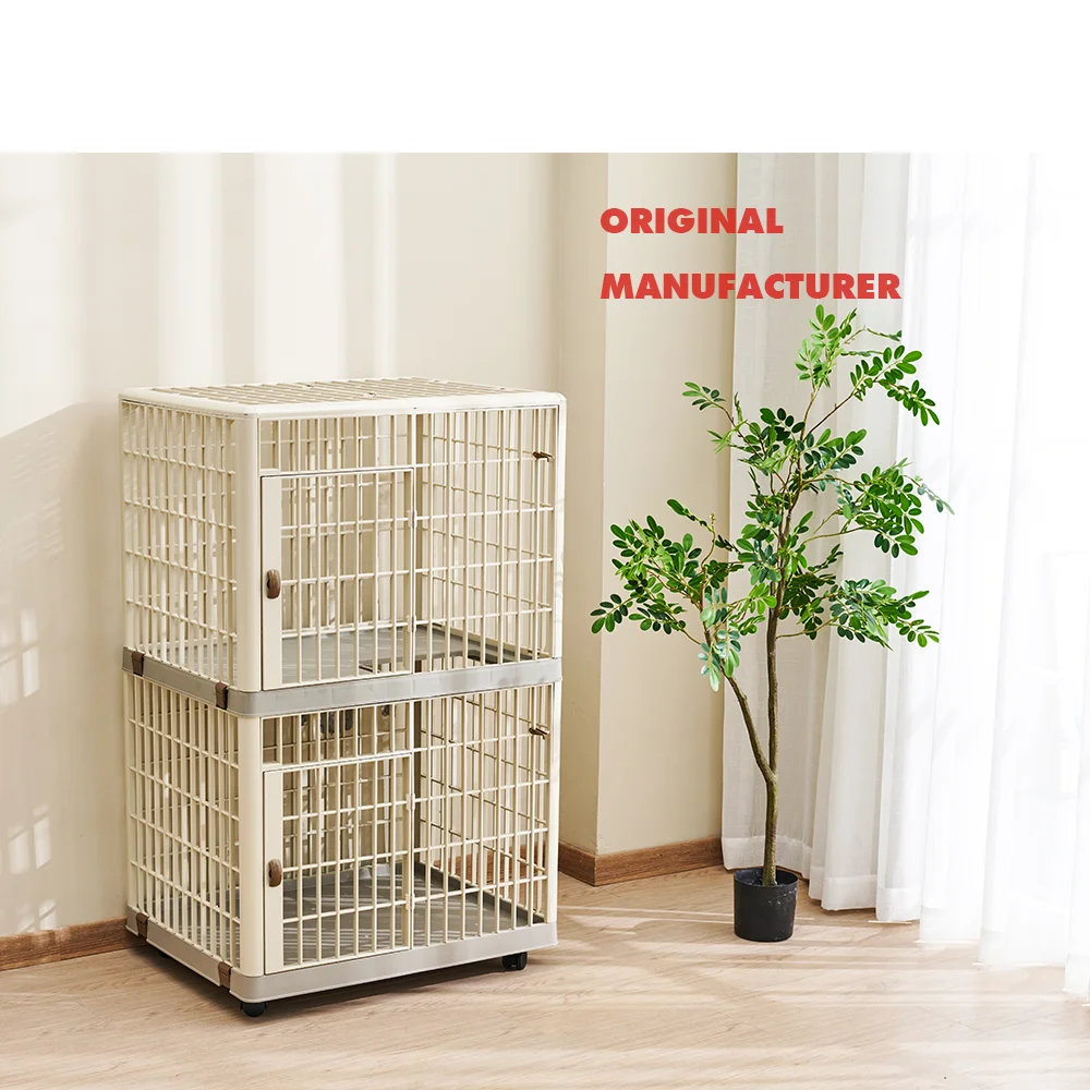 Commercial custom size plastic dog stackable kennel cage