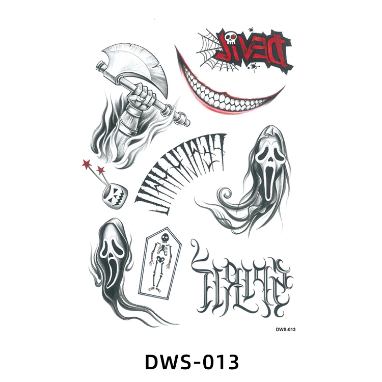 Custom Pumpkins Ghosts Waterproof Tattoo Sticker Party Halloween Temporary Tattoo