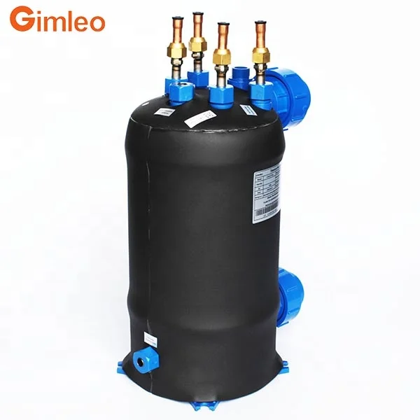 PVC shell titanium spiral tube coil heat exchanger condenser evaporator for swimming pool heat pump heater seafood seawater aqua