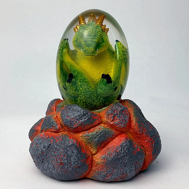 Resin Dragon Egg Crafts Luminous transparent ornaments animal statue folk crafts desk decoration