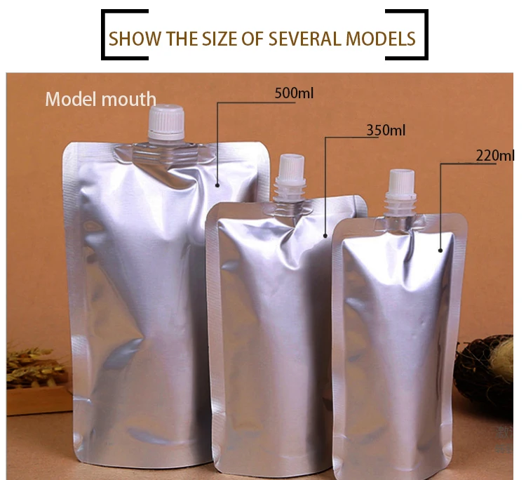 High quality Custom Printing Resealable Stand Up Spout Pouch 500ml Aluminum Foil Bag For Skin Care Cream Liquid Packaging Bag