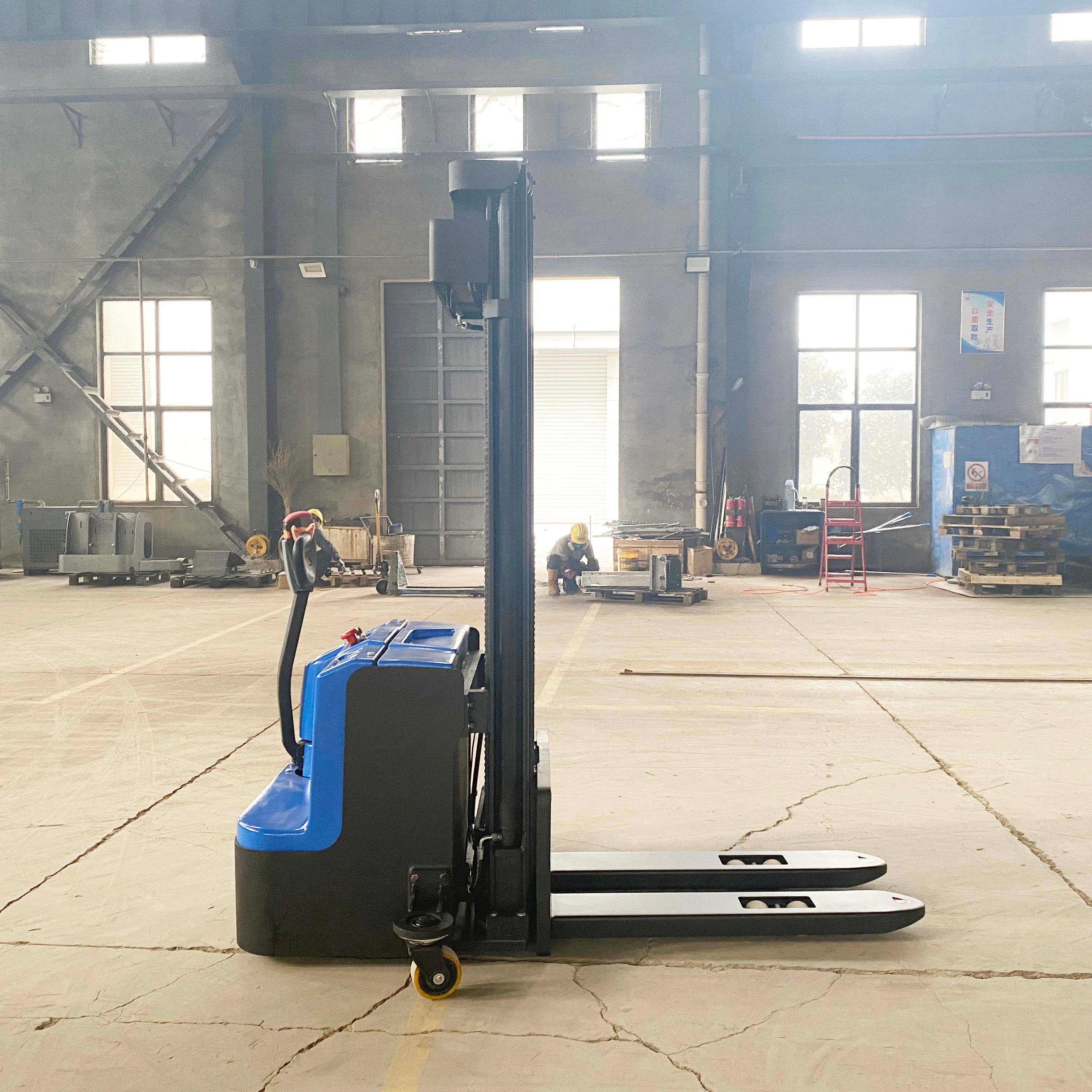 2T  Electric Power Ride-on Pallet Lift Stacker with EPS steering