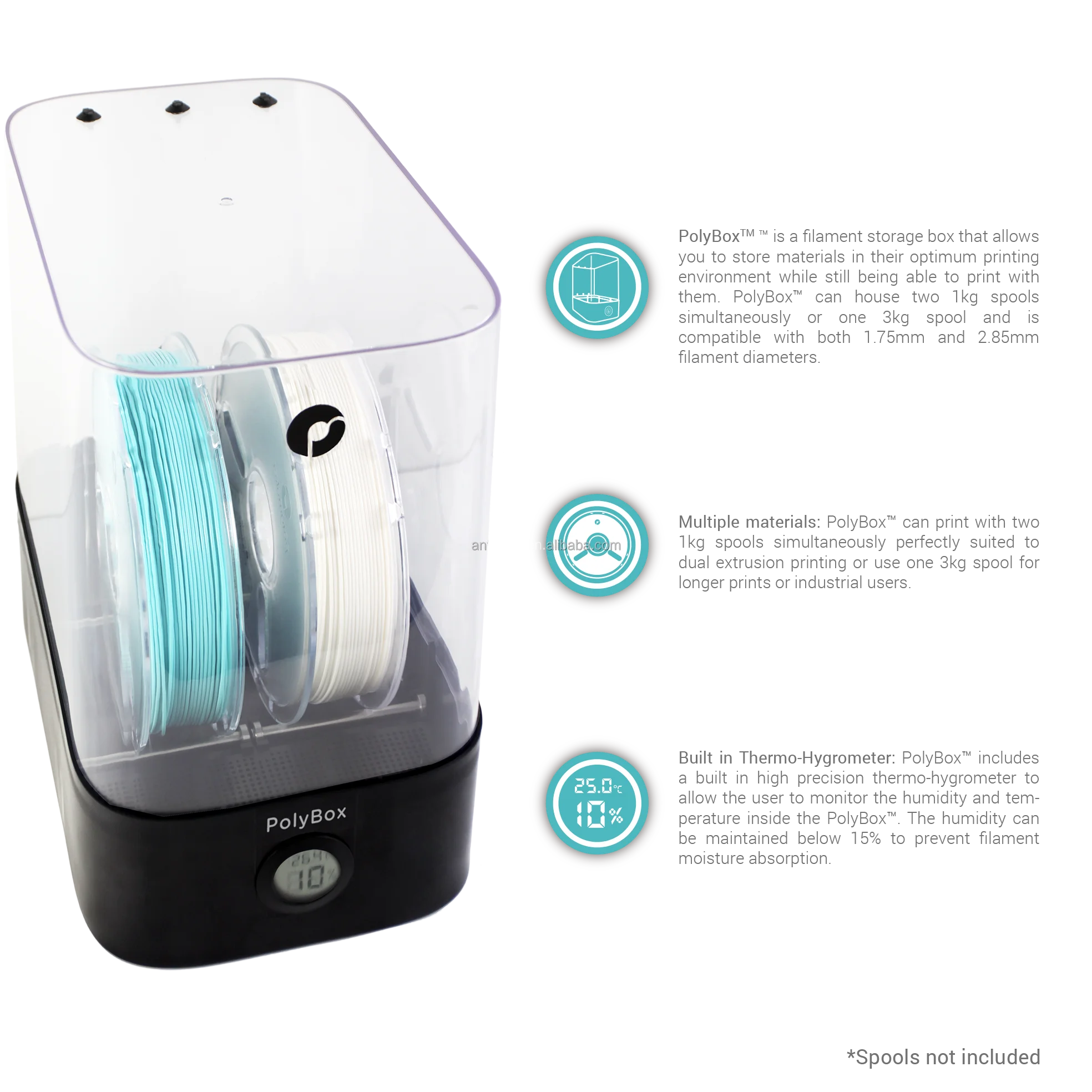 Polymaker PolyBox 3D принтер коробка для хранения нити держатель катушки сохраняя