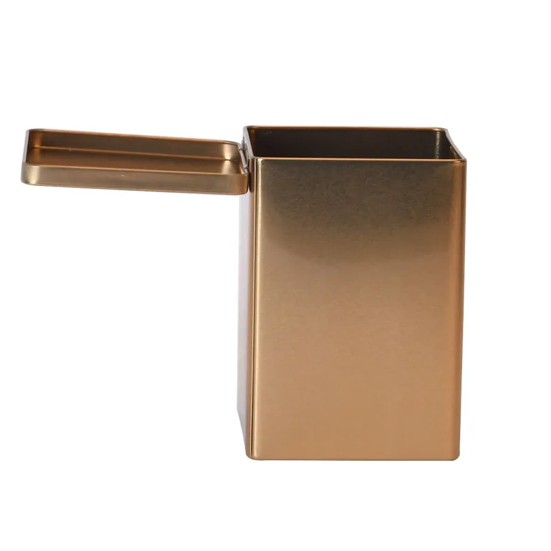Customized Supplier Wholesale Rose Gold Big Square Tin Copper Cookie Candy Metal Can Coffee Packaging Tea Tins Boxes