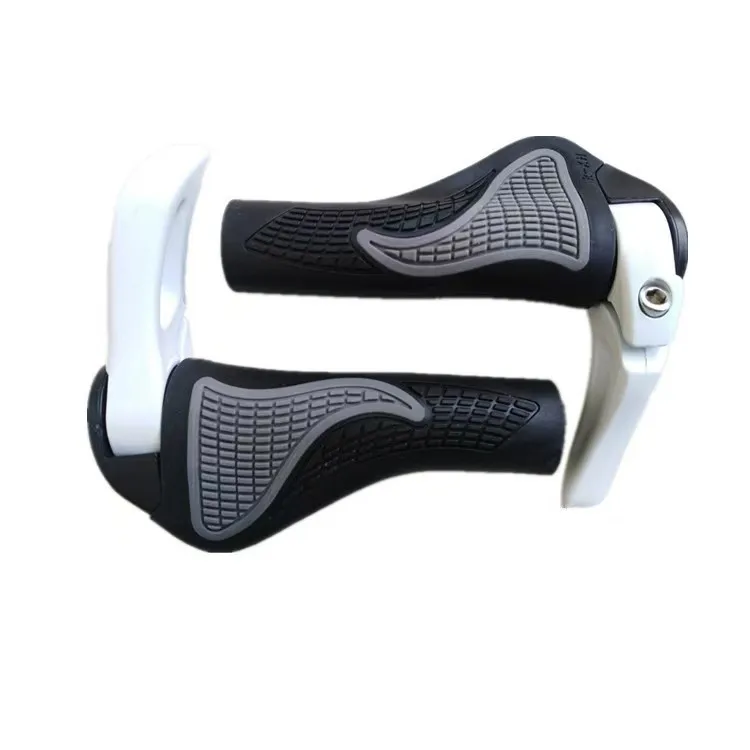 Mountain Bike Handle bar grip soft shock absorption MTB grip rubber aluminum alloy lock ring Folding bicycle handle cover