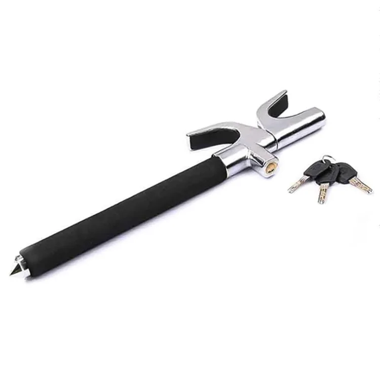 Stainless Steel High Quality Steering Wheel Lock Adjustable Telescopic Self-Defense Safety Lock Window Breaker Safety Hammer