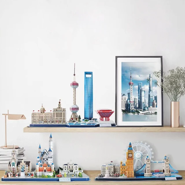 Customized 3D Jigsaw Puzzles Famous City Building Assembles for Kids and Adults DIY Toys