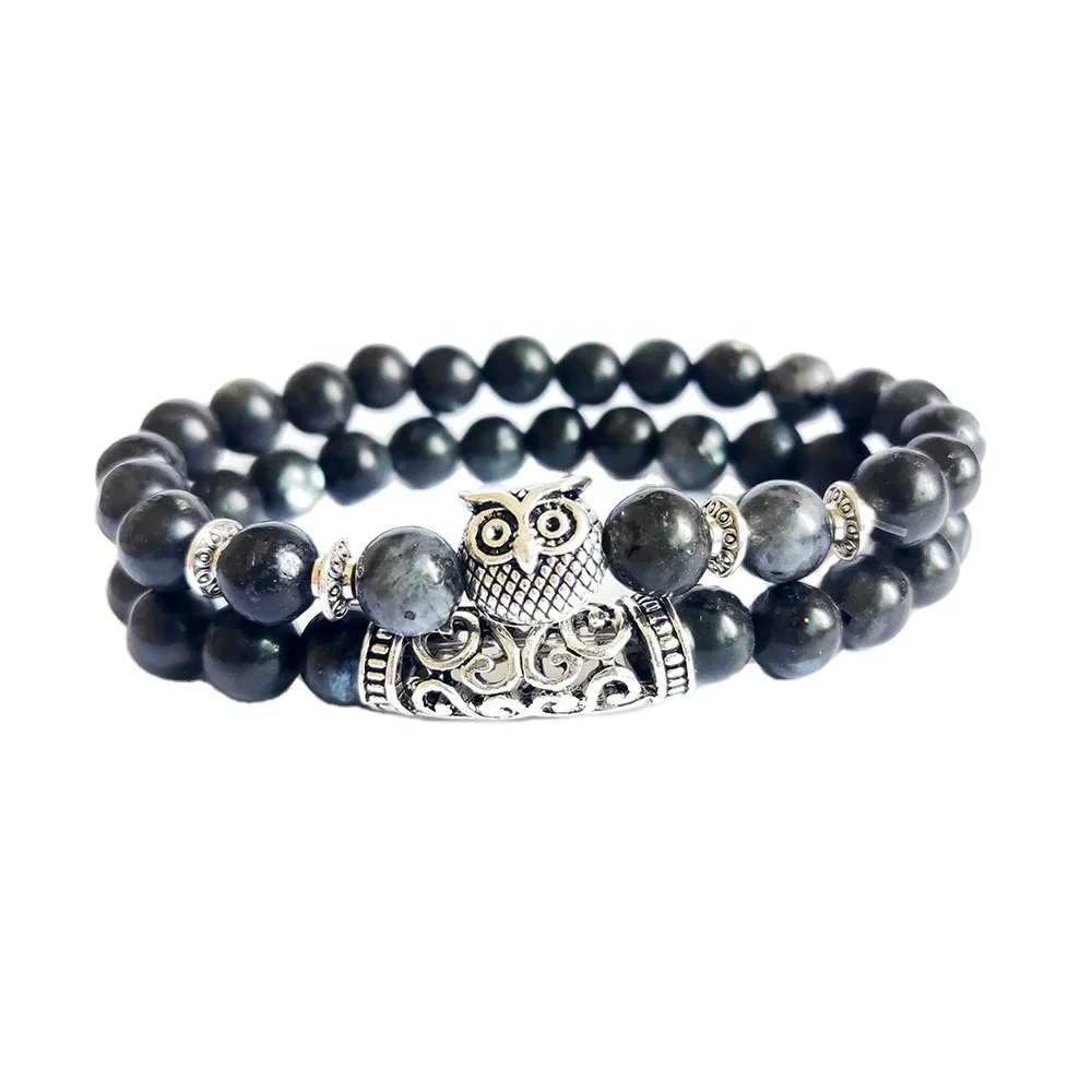 Custom Men Wrap Feng Shui Bracelet Stones Jade Stone Beaded Bracelet Men