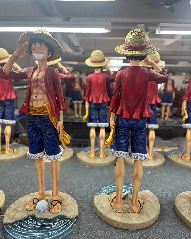 Popular New Design Sitting Treasure Luffy Statue One Piece Figure Life Size Luffy Statue Resin Luffy Statue For Collection
