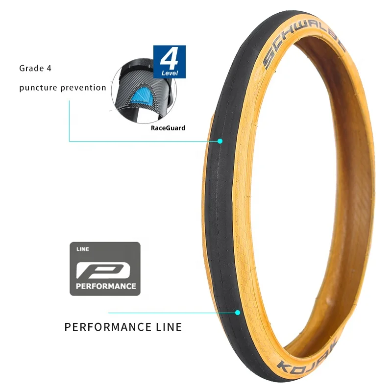 High Quality Bicycle tire 35-349 16 Inch 16x1 1 / 3 Ultra Light Yellow Side Tire 32-349 For Folding Tyres