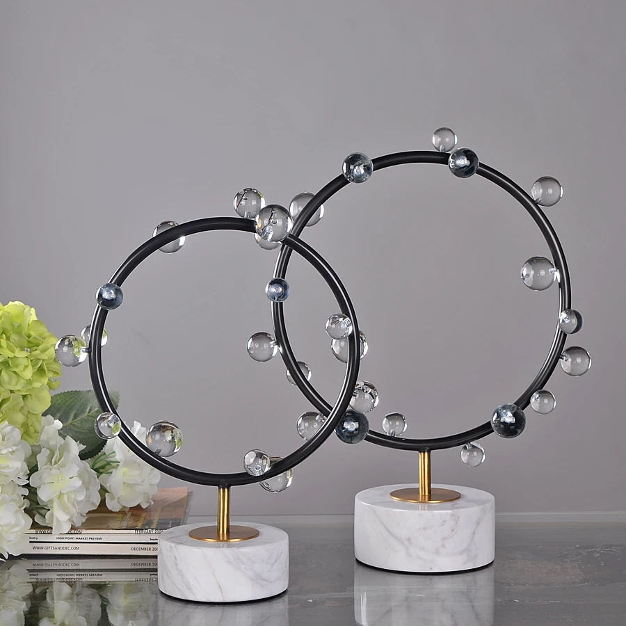 LUXURY HOME DECORATIONS GLASS VASE WITH MARBLE AND BRASS BASE TRANSITIONAL DECORATIVE HOME ACCENTS