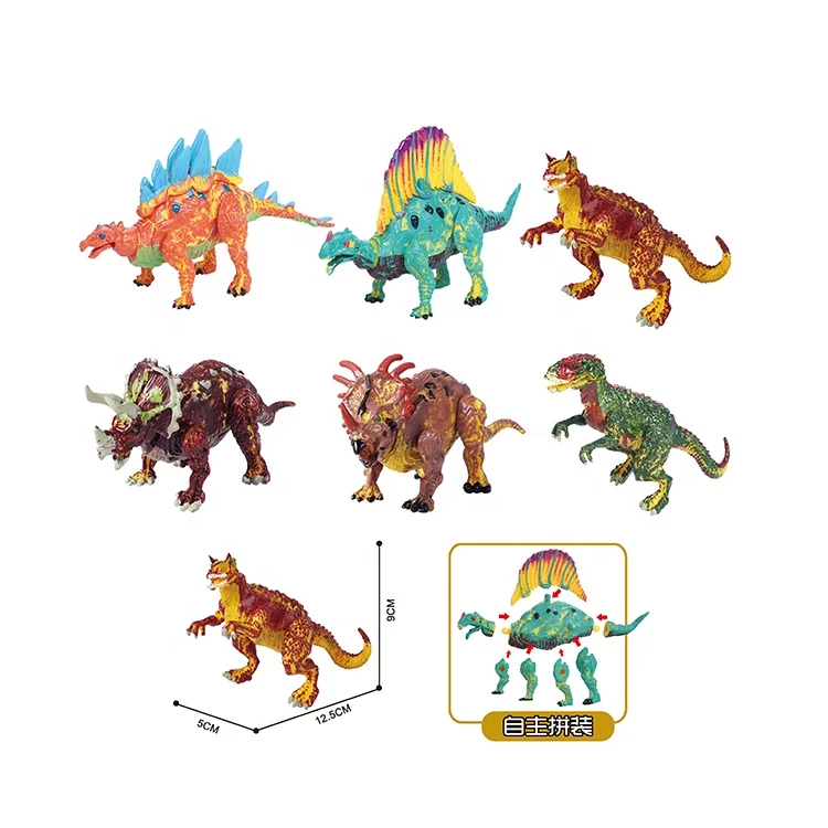 High quality DIY self assembly dinosaur model toys for surprise capsule toys