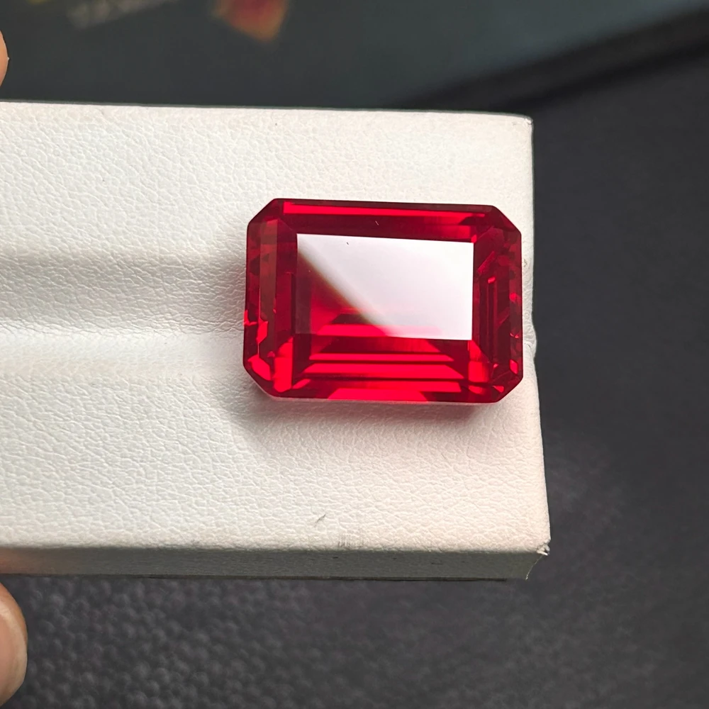 Wuzhou 6A Quality Oval Cut Synthetic Ruby Corundum Gemstone Dark Red Ruby
