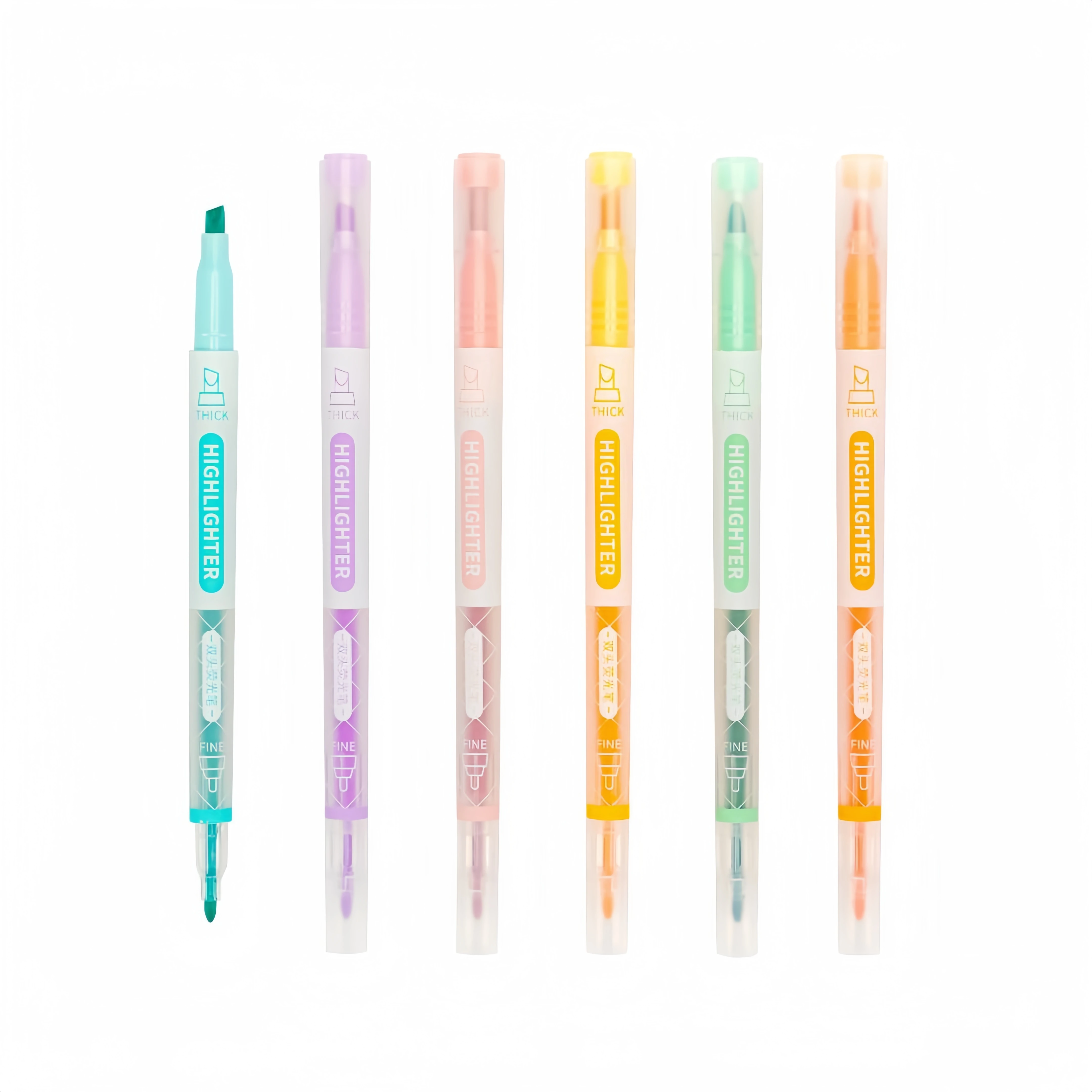 Double-head color-layering highlighter Stackable colors can be painted with Kawaii flash color-changing marker highlighter