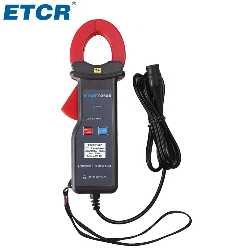 Датчик переменного/постоянного тока с зажимом ETCR035AD, 50 А, Датчик постоянного тока с эффектом холла, датчик напряжения