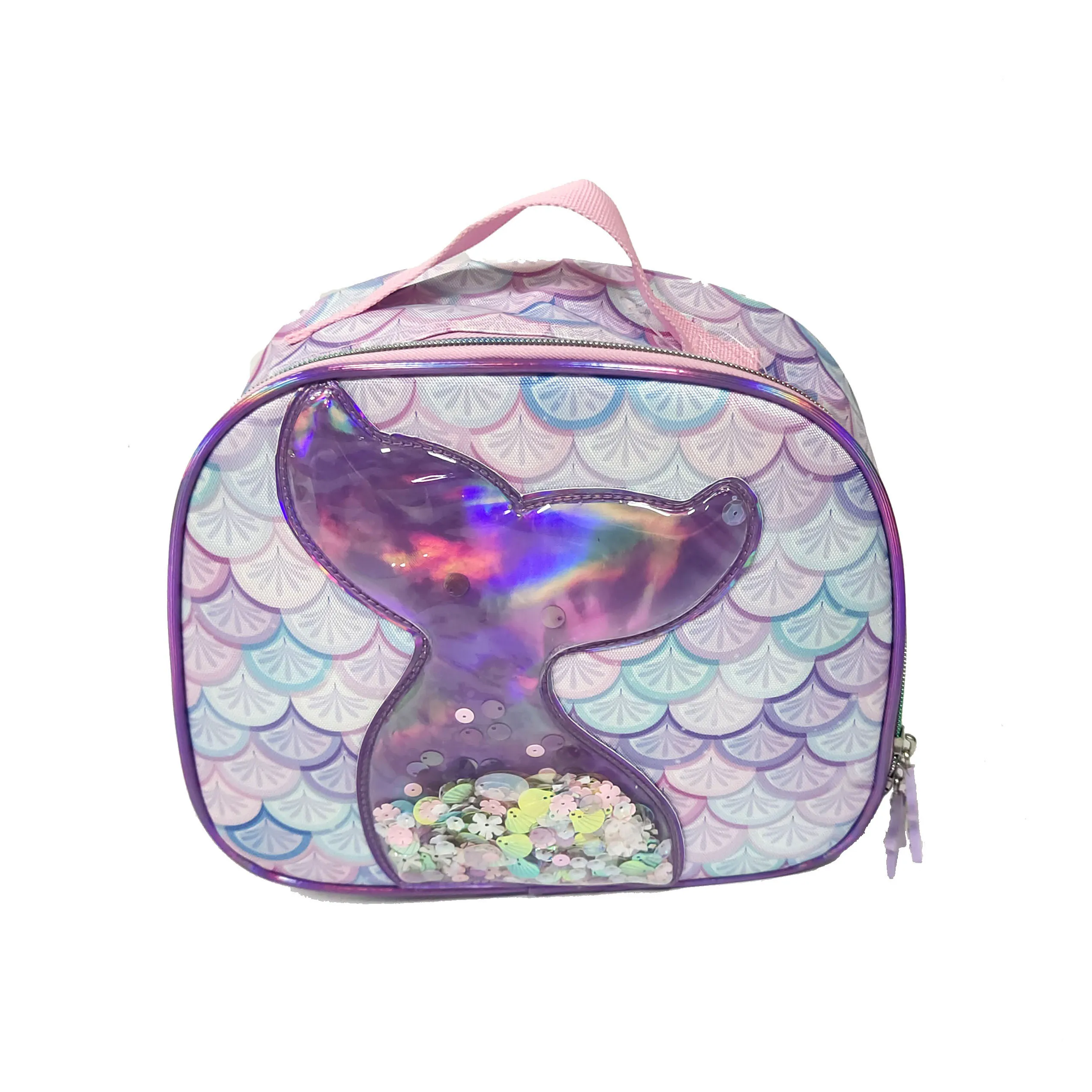 Custom Cartoon Backpacks Mermaid School Backpack Kids 3 in 1 School Bags with Lunch Bag for Girls
