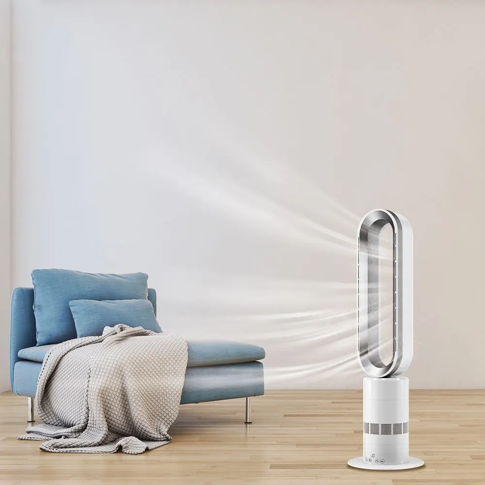 2024 home smart appliance electricity modern luxury indoor standing fan TP-18 PRO 2 IN 1 air cooling heating bladeless floor fan