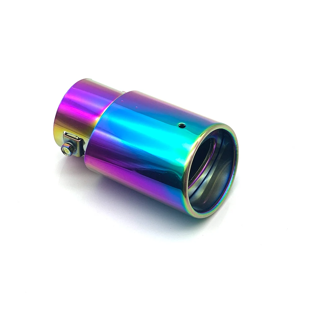 Multicolor Stainless Steel Car Tail Rear Chrome Round Exhaust Pipe Tail Muffler Tip Car Rear Tail Throat Liner Accessories