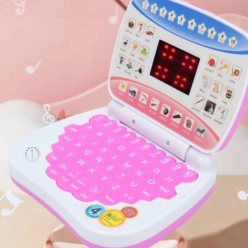 Jumon Baby Electronic English Learning Laptop Toy Enlightenment Laptop Computer Early Education Playing Toy for Boys Girls