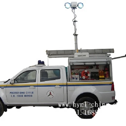 
vehicle roof-mounted telescoping light tower camera mast 