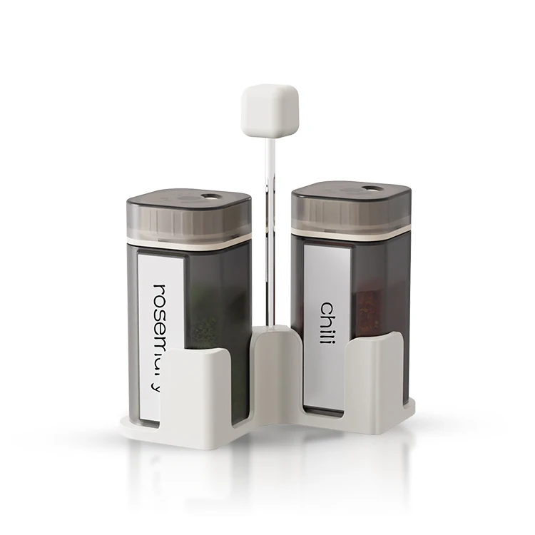 100ml luxury square food grade plastic salt bottles seasoning dispenser spices jars pepper condiment container holder with label