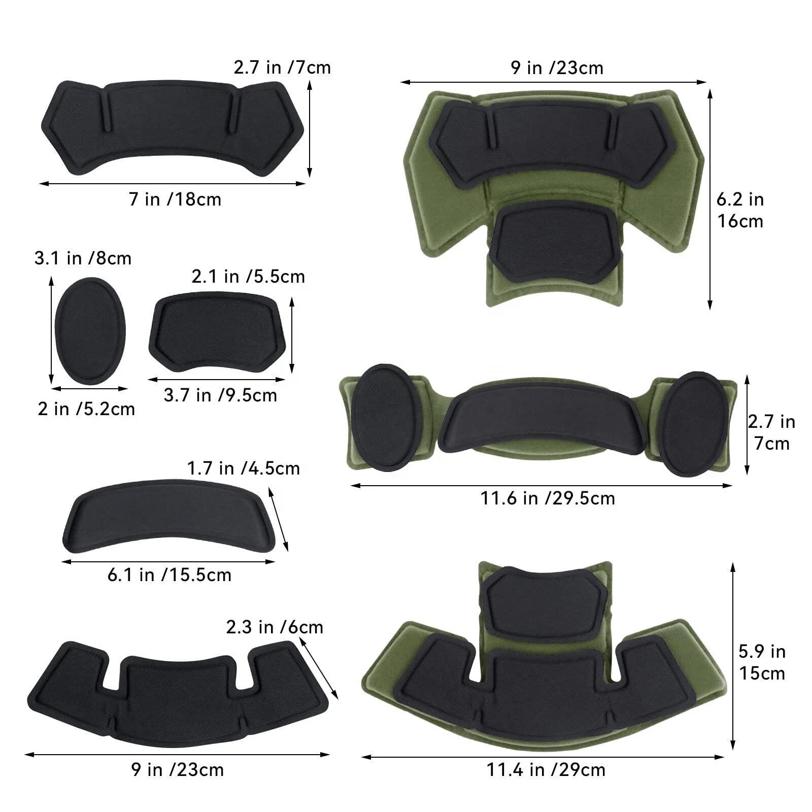 Custom Protective Soft Comfort Tactical Helmet Foam Padding Tactical Helmet Pads Universal Replacement Memory Foam Helmet Pad