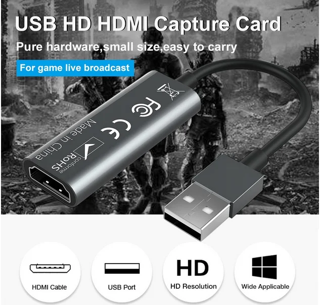 USB 2.0/3.0 Video Capture Card 4K HDTV Video for Game / Video Live Streaming