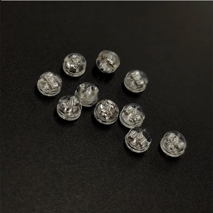 Hypoallergenic 18k Gold Hamburger Shaped Earring Secure Locking Safety Backs for Studs Drop