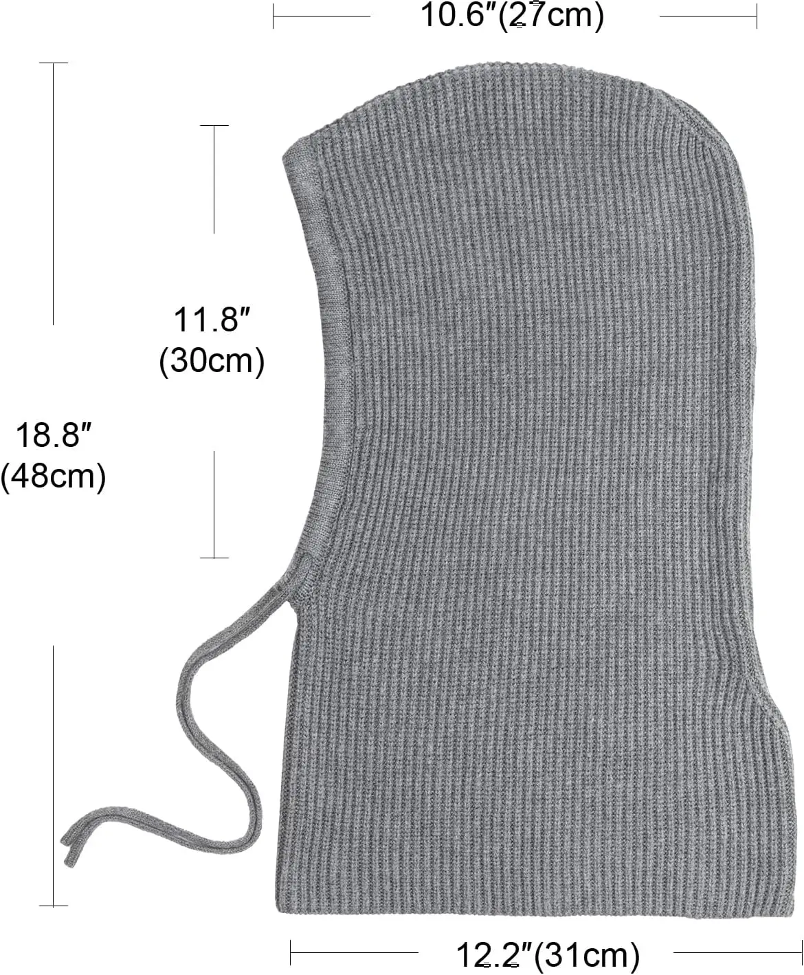 Winter Warm Hooded Scarf Hat Skull Cap Balaclava Knit Beanie Hat with Adjustable Drawstring