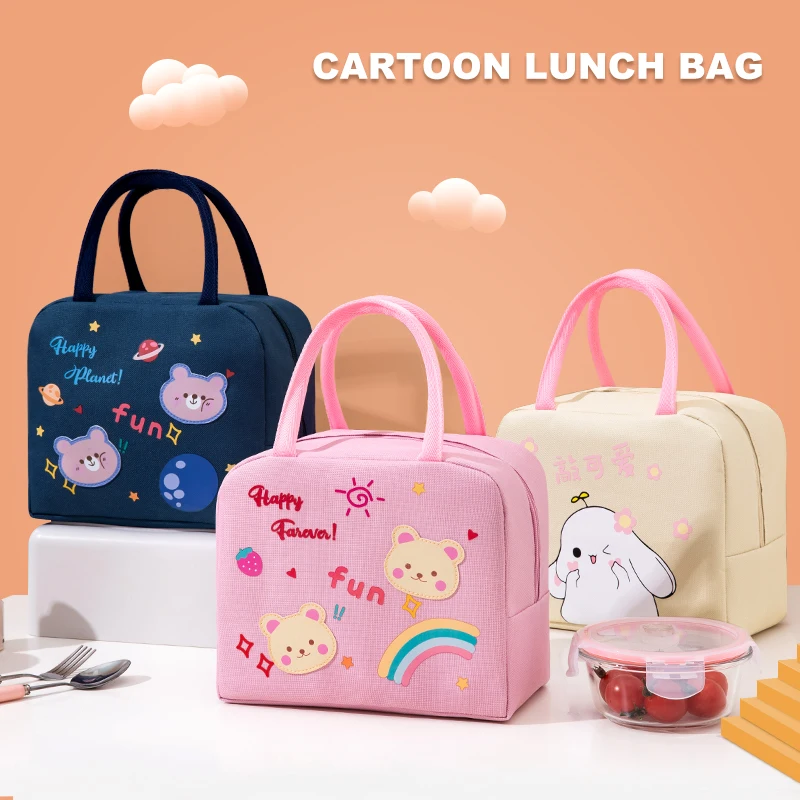 Pattern Food Bags Breast Milk Insulated Cooler Picnic Lunch Bag Hot Sale Cartoon Custom Travel Office for School Kids Thermal