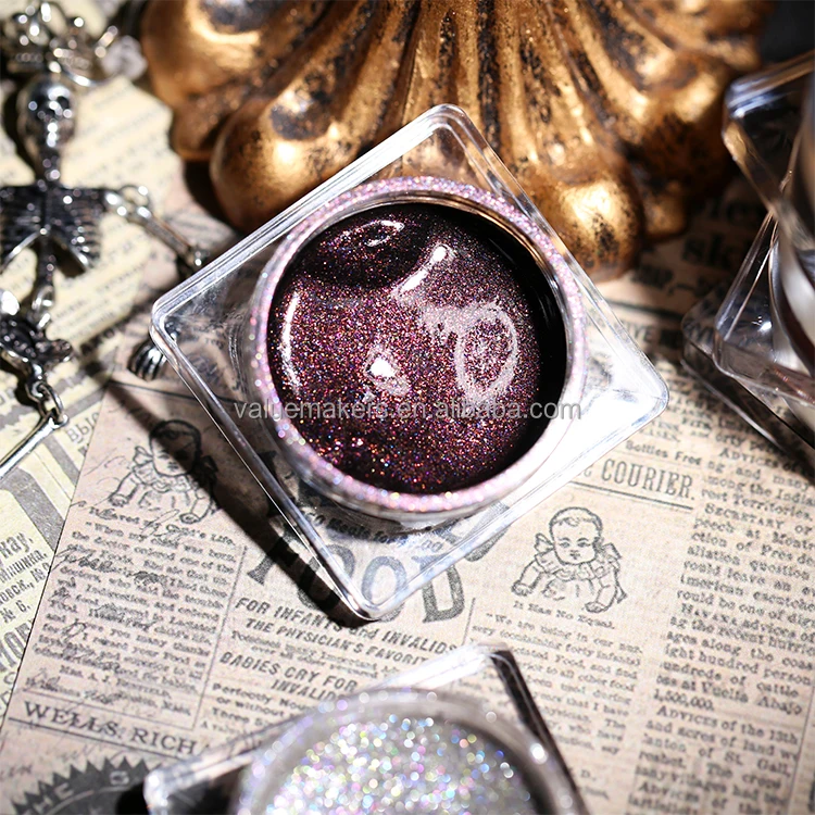 Wholesale new cream metallic diamond eyeshadow & eyeliner black shimmer pigmented liquid single eyeshadow private label