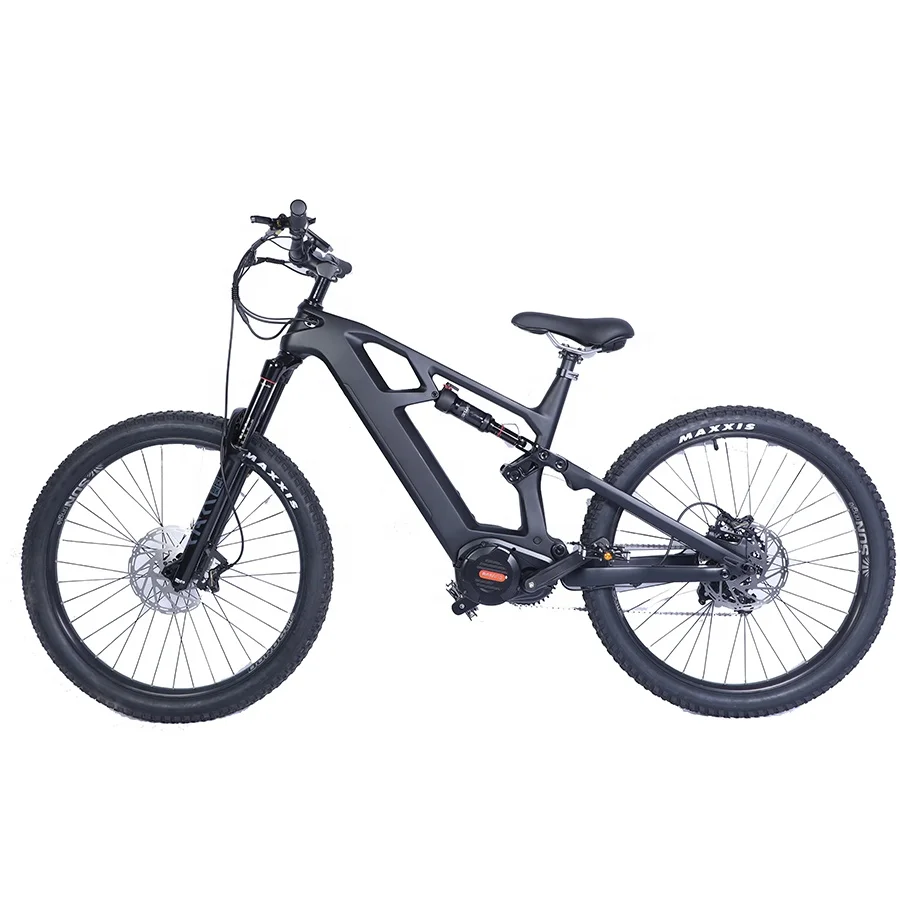 2024 New Full Suspension Carbon fiber 1000w mid drive ebike electric mountain bike e bicycle