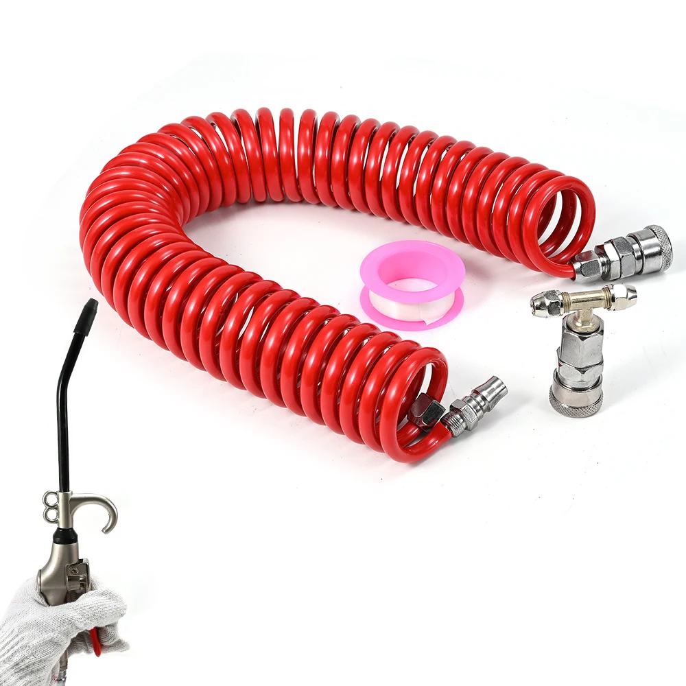 Pneumatic Tool Industrial Long Nozzle Tyre Extension Air Blow Gun Red Air Spring PU Tube Air Duster Gun